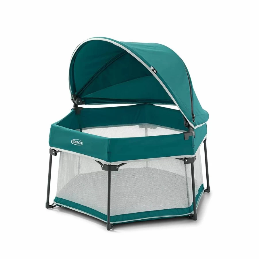 Graco Pack 'N Play Litetraveler LX Portable Playard with UV Canopy for Indoor & Outdoor Use – Compact Fold Design