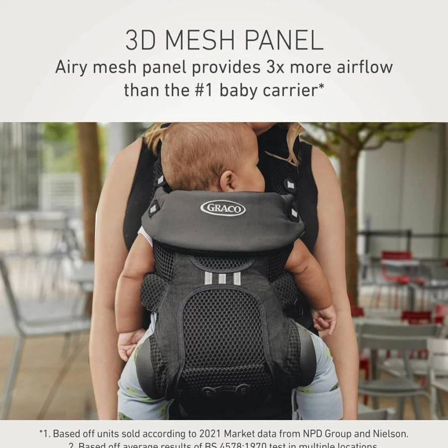 Graco Cradle Me 4-in-1 Baby Carrier with Newborn Mode – No Insert Required – Black Onyx
