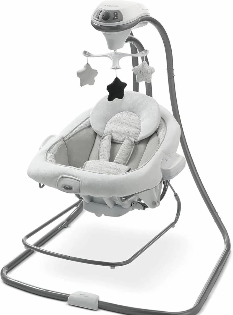 Graco DuetConnect LX Baby Swing and Bouncer - Multi-Direction Seat, Adjustable Swing Speeds, Portable Infant Rocker, Redmond Color