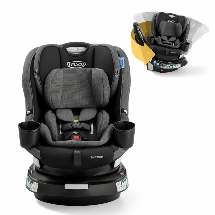Graco Easyturn 360 2-in-1 Convertible Car Seat – 360° Rotating Infant to Toddler Car Seat, Rear & Forward Facing Modes, Slim Design, Solana Model