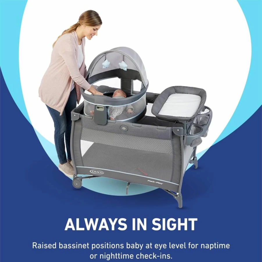 Graco Pack N Play Playard with Portable Bassinet, Travel Dome & Storage Organizer – Astin Design