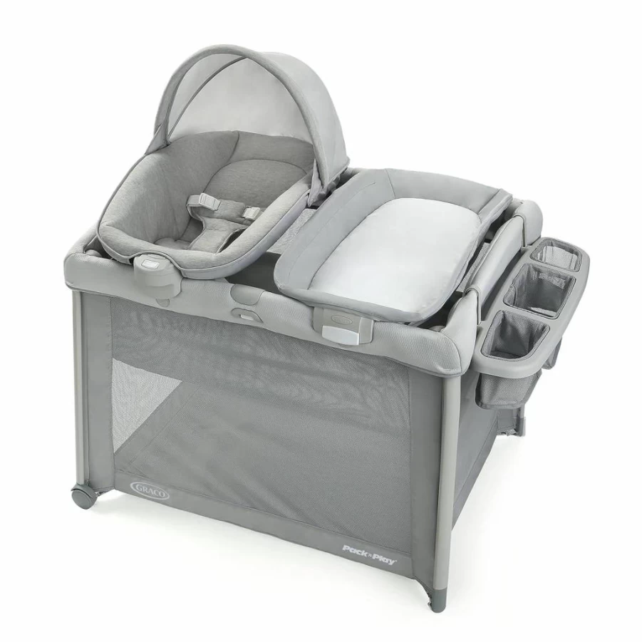 Graco Pack 'N Play Foldlite Portable Playard - Lightweight, Compact Baby Playpen with Easy Fold for Travel & Home Use