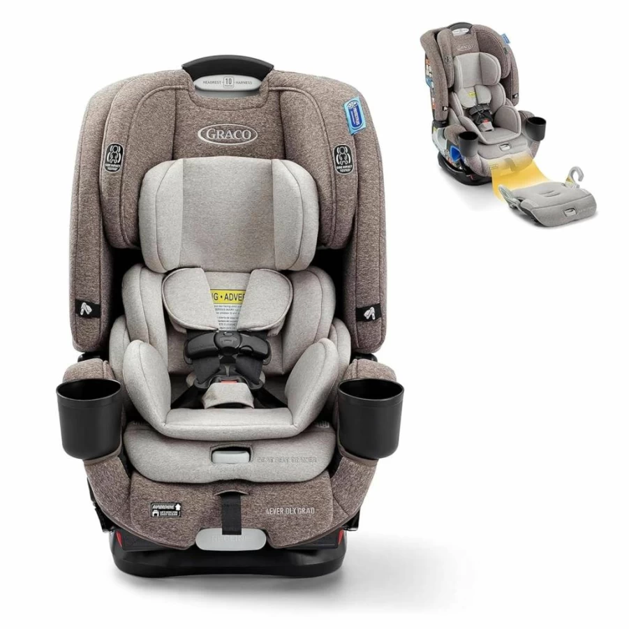 Graco 4Ever DLX 4-in-1 Convertible Car Seat for Infants to Toddlers | 10-Year Use | Rear-Facing, Forward-Facing & Booster Modes | Charlie Design | Safe, Comfortable & Easy Installation
