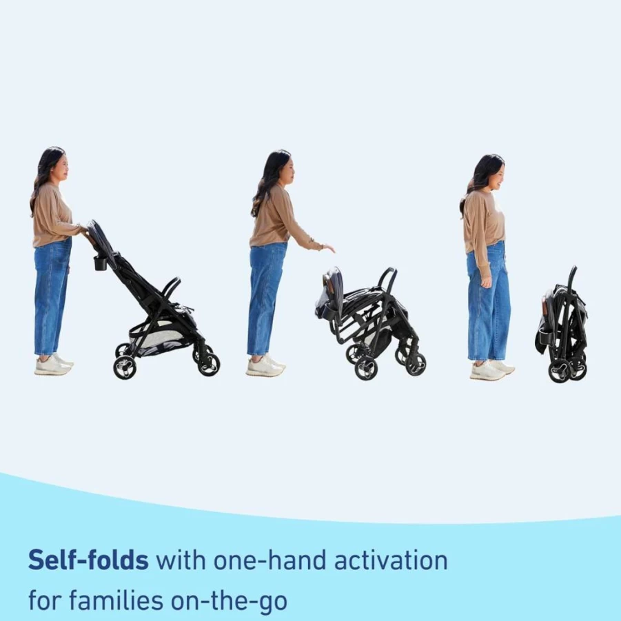 Graco Ready2Jet Compact Travel Stroller - Lightweight, Automatic Fold, Airplane Friendly Design in Splatter Art Pattern