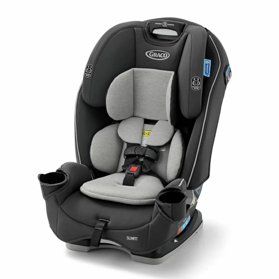 Graco Slimfit 3-in-1 Convertible Car Seat – Darcie 2.0, Space-Saving Design for Rear & Forward-Facing, Adjustable 10-Position Headrest, Highback Booster Seat
