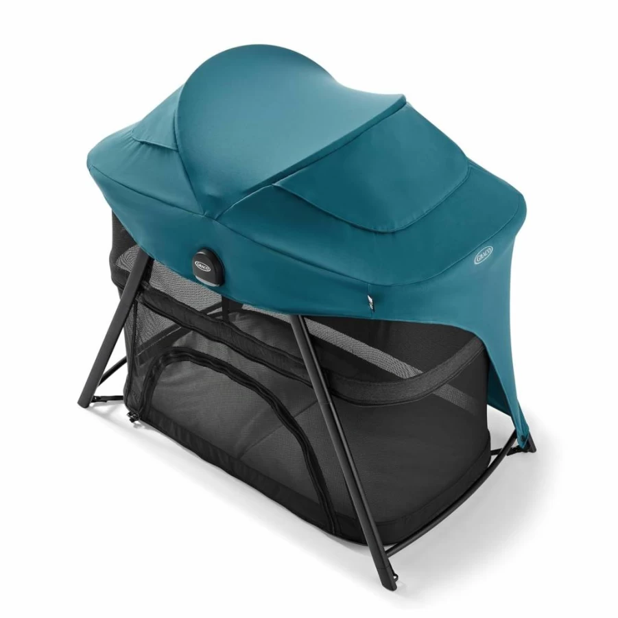 Graco Lite Traveler 4-in-1 Portable Playard – Lightweight Baby Playpen with Bassinet, Play Yard, Slumber Tent & Carry Bag