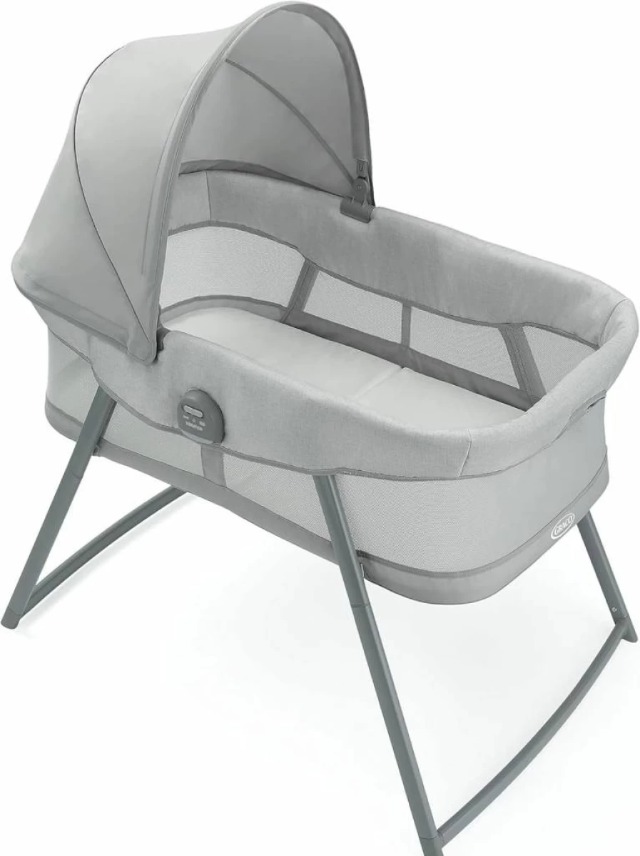 Graco Dreammore 2-in-1 Portable Bassinet and Sleeper for Newborns, Lightweight Foldable Baby Bed with Mattress, Compact Travel Crib