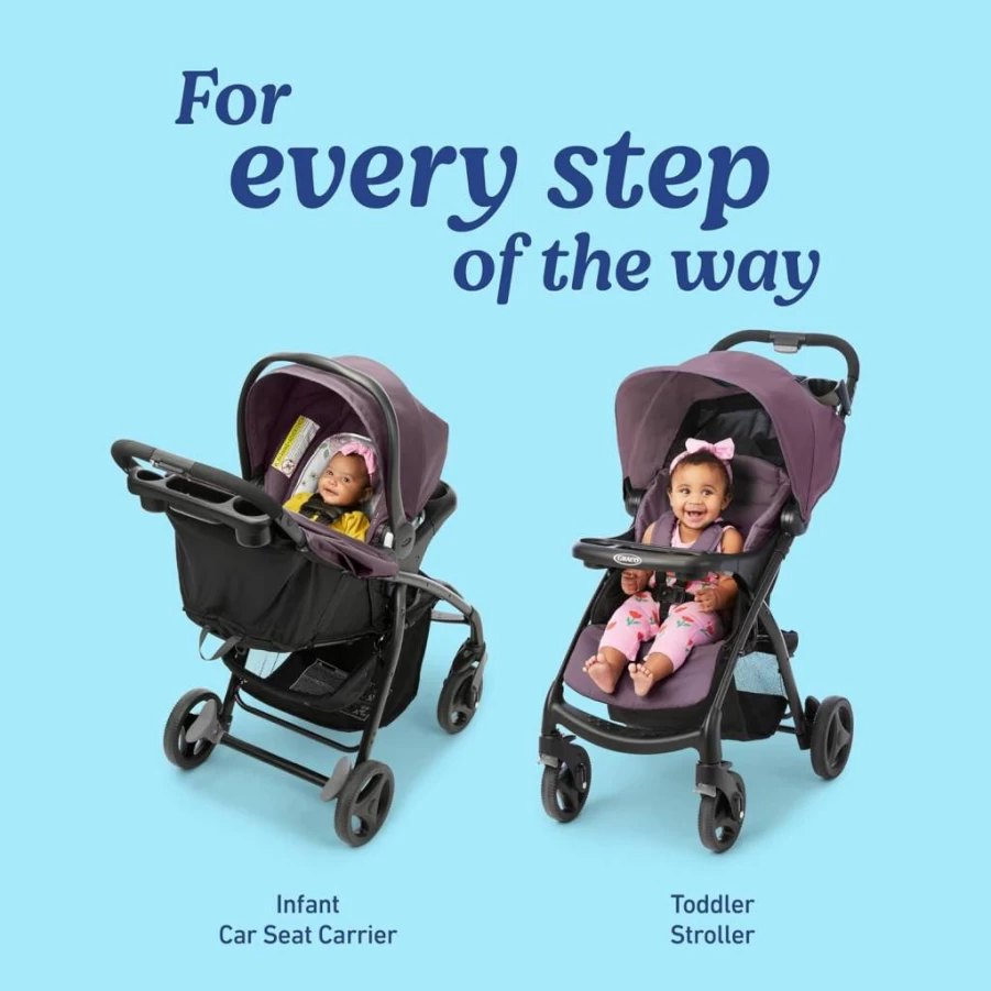 Graco Verb Travel System with SnugRide 30 Infant Car Seat & Stroller Combo | Merrick Design | Lightweight Compact Fold