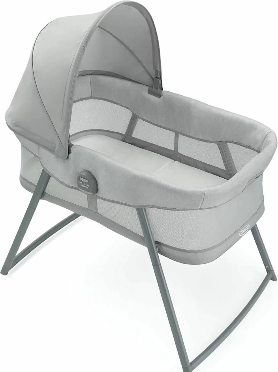 Graco Willow Dreammore Portable Bassinet for Newborns to 6 Months | Bedside & Travel Sleeper | Lightweight & Compact Baby Crib