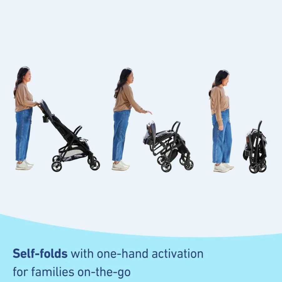 Graco Geo Pop Ready2Jet Compact Travel Stroller - Lightweight Automatic Fold Stroller for Airplane & Everyday Use