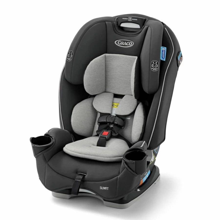 Graco Slimfit 3-in-1 Convertible Car Seat – Space-Saving Design for Rear & Forward-Facing, Highback Booster with Adjustable Headrest