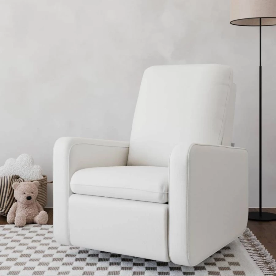 Graco Teddi Power Recliner Swivel Glider Chair with Electronic Recline, USB Charging Ports, Premium Cushioning – Dune Basketweave Fabric