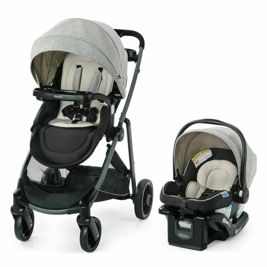 Graco Modes Pramette Stroller - Reversible Seat, One-Hand Fold, True Pram Mode, Child Tray & Extra Storage | Lightweight Baby Stroller for Infants & Toddlers