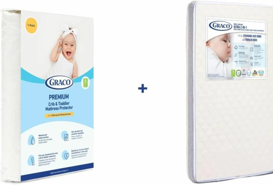Graco Ultra 2-in-1 Dual-Sided Crib Mattress - GREENGUARD Gold & CertiPUR-US Certified, Toddler Bed Compatible, Fits All Standard Cribs