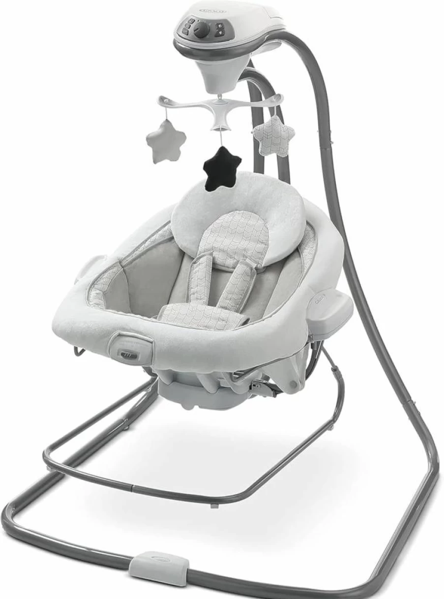 Graco Simple Sway Baby Swing with Adjustable Speeds, Ivy Green, Gentle Rocking Motion for Soothing Infants