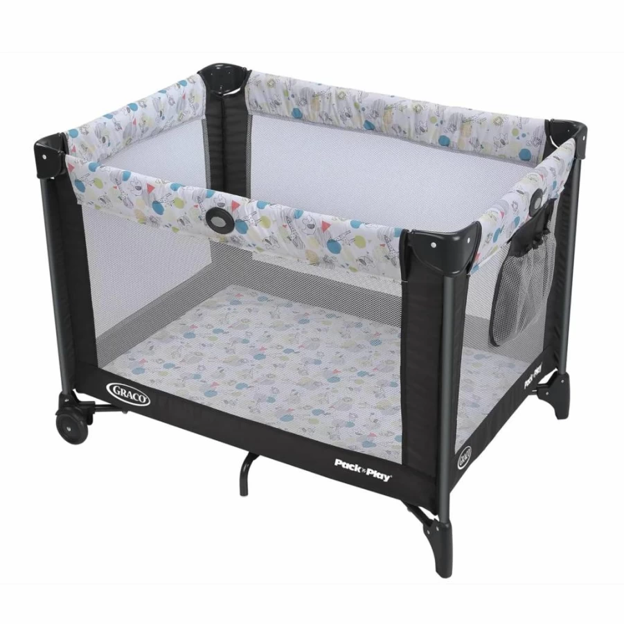 Graco Pack 'n Play Playard with Portable Bassinet, Diaper Changer & Fold-Flat Design – Day2Dream Travel Crib for Babies