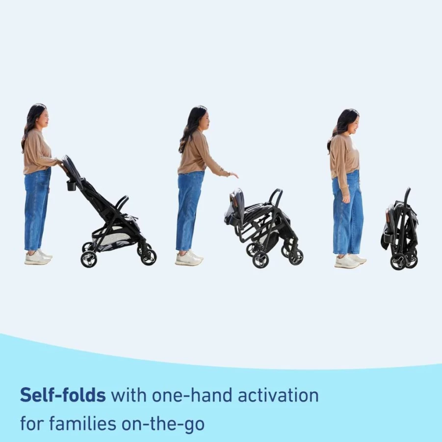 Graco Kingston Ready2Jet Compact Travel Stroller - Lightweight, Automatic Fold, Airplane-Friendly Design for Easy Travel