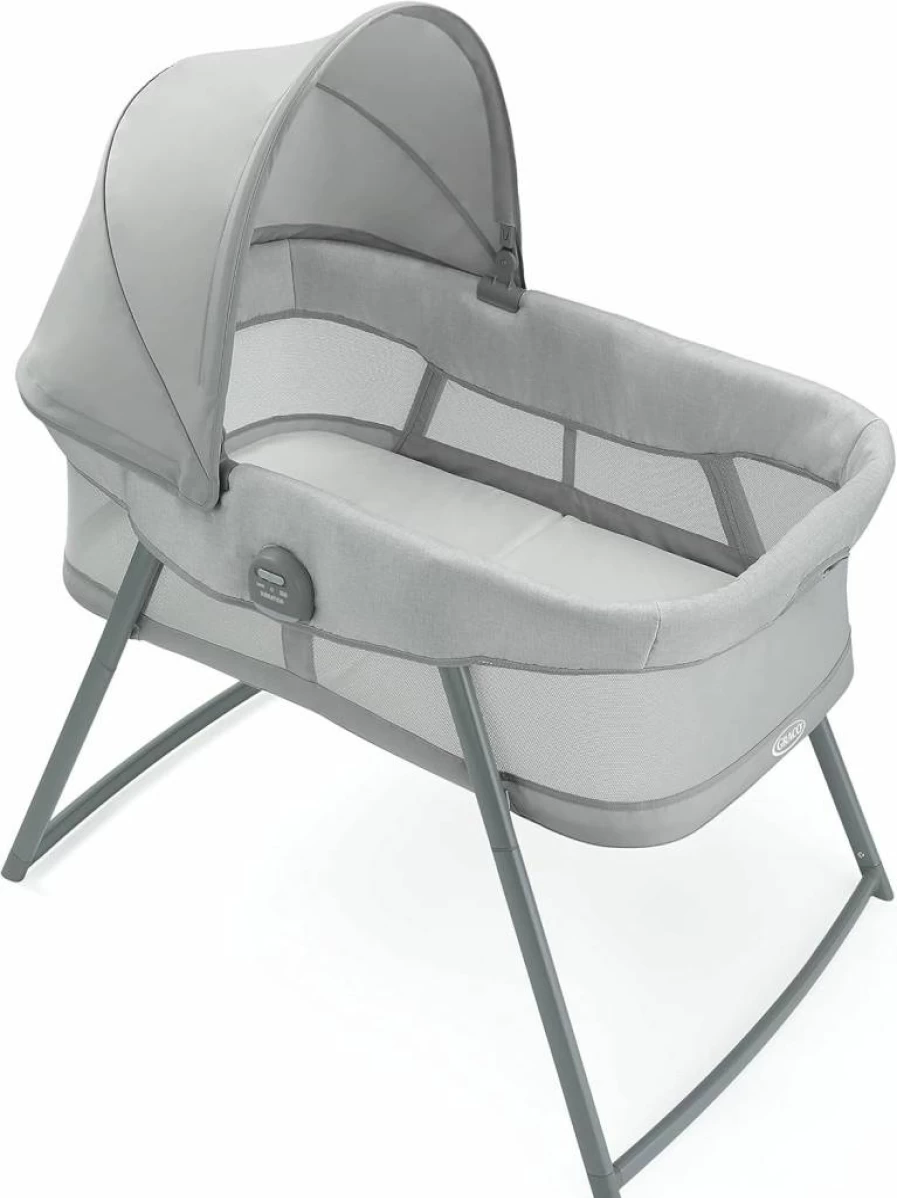 Graco Skyler Deluxe Bedside Bassinet with Calming Motion Technology for Newborns
